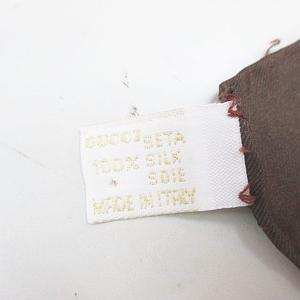 グッチ GUCCI ヴィットリオ・アッコルネロ 大判スカーフ ヴィンテージスカーフ ボタニカル柄 絹 シルク 茶系 ブラウン イタリア製 レディース
