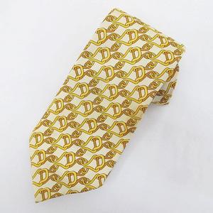 グッチ GUCCI シルク ネクタイ チェーン柄 ベージュ系 イタリア製 ファッション小物 メンズ
