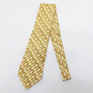 グッチ GUCCI シルク ネクタイ チェーン柄 ベージュ系 イタリア製 ファッション小物 メンズ