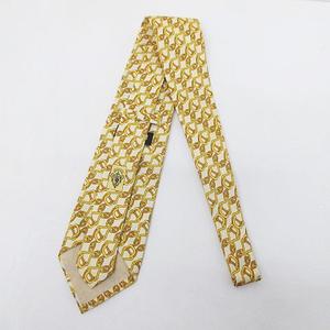 グッチ GUCCI シルク ネクタイ チェーン柄 ベージュ系 イタリア製 ファッション小物 メンズ