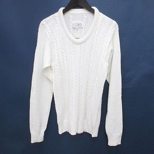メゾンマルジェラ 14 Maison Margiela 14 S50HA0418 長袖 ニット セーター S 白系 ホワイト イタリア製 ケーブル編み メンズ