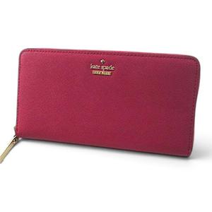 ケイトスペード KATE SPADE ラウンドファスナー ジップ 長財布 ピンク レザー レディース