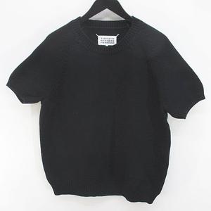 メゾンマルジェラ 14 Maison Margiela 14 S50GP0131 S16571 半袖 サマーニット セーター S 黒系 ブラック リブ 無地 メンズ