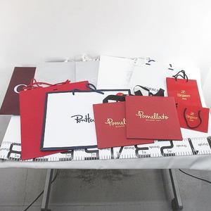 グッチ GUCCI 11枚セット 紙袋 ショッパー ショップ袋 純正 付属品 ロゴ デザイン違い サイズ違い バーバリーズ Burberrys / ポメラート POMELLATO / オメガ OMEGA / ロンハーマン Ron Herman / エレガンス Elegance 赤系 レッド 