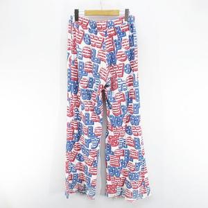 ヒステリックグラマー HYSTERIC GLAMOUR 01193CP03 ロングパンツ タオル地 FREE 青系 ブルー 日本製 総柄 メンズ