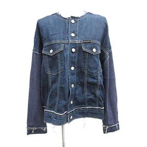ヒステリックグラマー Hysteric Glamour 19ss Aライン Gジャン ニットカーディガン ノーカラー 切替 F インディゴ 紺 ネイビー Mf9 レディース 081 ベクトルパーク