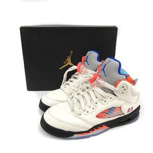 NIKE AIR JORDAN 5 RETRO GS ジョーダン　22.5 JORDAN BRAND AIR JORDAN 5 RETRO (GS) SILVER/GREEN BEAN-FLINT