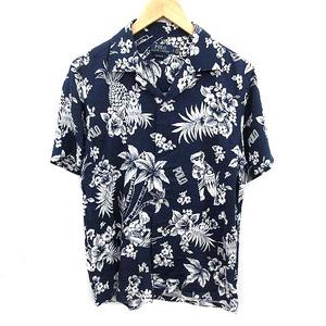 【極美品】ポロラルフローレン ポロベア アロハ柄 ポロシャツ LG ネイビー 極美品】ポロラルフローレン ポロベア アロハ柄 ポロシャツ LG