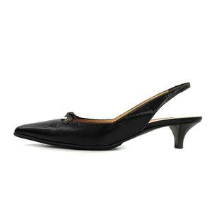 エルメス HERMES パンプス ポインテッドトゥ バックストラップ リボン 