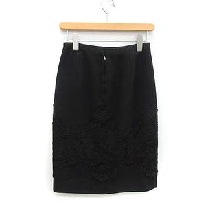 DOLCE & GABBANA ブラックレーススカート 36 Dolce & Gabbana シャンティイレース ベルトコート ブラック