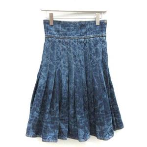 シャネル CHANEL 34 XS P53 スカート デニム カメリア 花柄 フローラル 