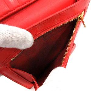 セリーヌ CELINE 財布 二つ折り レザー バイカラー ベージュ 赤 レッド