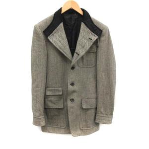 グッチ GUCCI テーラードジャケット ヘリンボーン 襟コーデュロイ 切替 