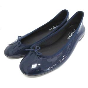 レペットrepetto エナメルストラップパンプス38ネイビー レペット Repetto 38 24cm パンプス フラット バレエシューズ