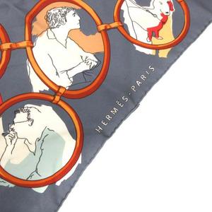 エルメス HERMES ポワントゥ スカーフ 三角 シルク イラスト 総柄