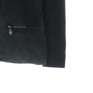 エルメス HERMES ニットカーディガン スエード 切替 ジップアップ