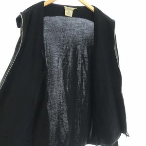 エルメス HERMES ニットカーディガン スエード 切替 ジップアップ