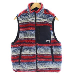未使用品 ステューシー STUSSY STRIPED SHERPA VEST ベスト フリース