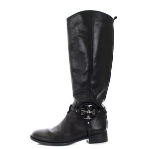 トリーバーチ TORY BURCH ロングブーツ ローヒール レザー 8M 24.5cm 