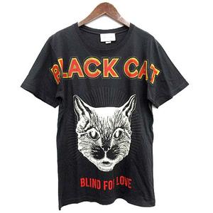 グッチ GUCCI 18SS Tシャツ BLACK CAT PRINT TEE USED加工 半袖