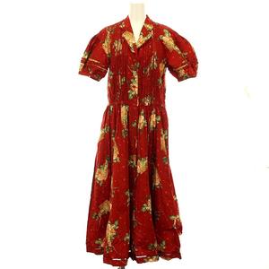 ピンクハウス Pink House ワンピース ロング フルーツ柄 半袖 パフスリーブ フリル シャツ F 赤 レッド G レディース 081 ベクトルパーク