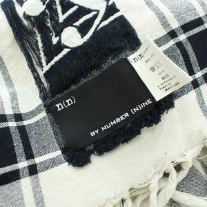 ナンバーナイン　音符柄ストール　黒×白 NUMBER(N)INE ナンバーナイン 07SS 音符柄ストール - メルカリ