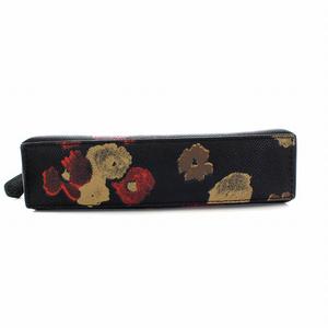 コーチ COACH ポーチ 花柄 レザー 黒 ブラック 赤 ベージュ /YM 