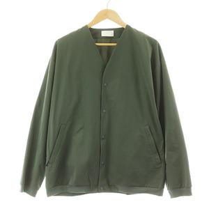 グリーンレーベルリラクシング ユナイテッドアローズ green label relaxing Ordinary テックカーディガン ノーカラージャケット 長袖 L 緑 カーキ 3227-140-0505 /UY13 メンズ