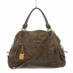 miumiu ハンドバッグ レザー 2way スナップボタン 鍵 状態考慮 miumiu ハンドバッグ レザー 2way スナップボタン 鍵 状態考慮