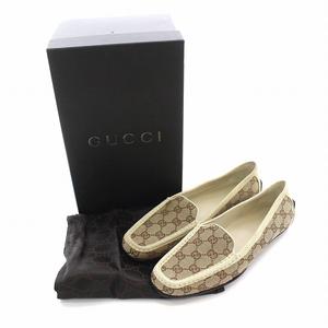 グッチ GUCCI GG柄 キャンバス ドライビングシューズ ローファー 