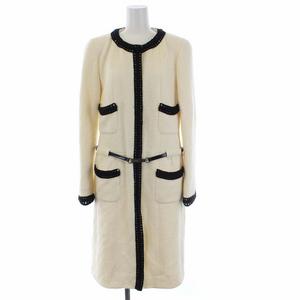 シャネル CHANEL 00A ヴィンテージ ツイード ノーカラーコート ロング  