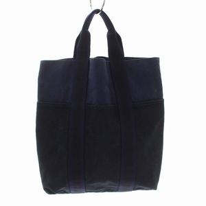 エルメス HERMES フールトゥ カバス トートバッグ キャンバス 紺 