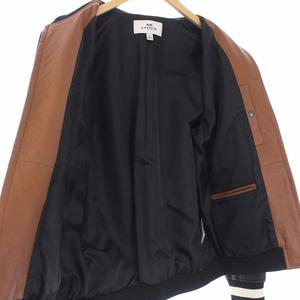 コーチ COACH LEATHER VARSITY JACKET オールレザー スタジャン