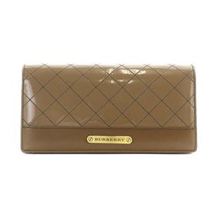 バーバリー BURBERRY 長財布 フラップ開閉 小銭入れ レザー 茶 ブラウン /AN11 レディース