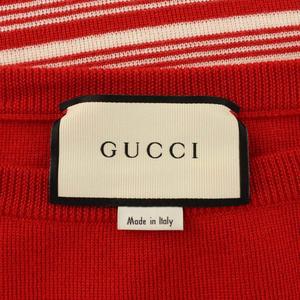 極美品☆GUCCI グッチ 478263 カシミヤ シルク BLIND FOR LOVE ボーダー柄 ボートネック 長袖 ニット レッド系 XS 正規品 レディース 極美品☆GUCCI グッチ 478263 カシミヤ シルク BLIND FOR LOVE