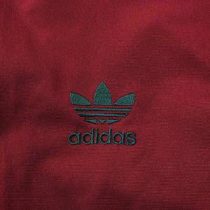 adidas 赤黒 ジップアップジャケット 90s adidasアディダス EQUIPMENT パフォーマンス ロゴ刺繍 太