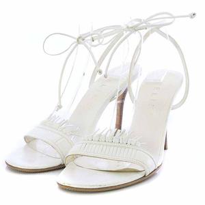 セリーヌ CELINE サンダル ハイヒール ストラップ 37.5 24～24.5cm 白 