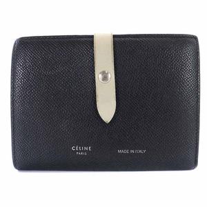 CÉLINE ブラック レザー 二つ折り財布 マルチファンクション セリーヌ CELINE マルチファンクション 財布 二つ折り レザー