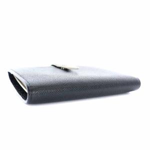 CÉLINE ブラック レザー 二つ折り財布 マルチファンクション セリーヌ マルチファンクション ラージストラップ 二つ折り財布