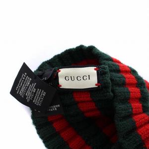 グッチ GUCCI シェリーライン ヘアバンド ニット M 57 緑 赤 グリーン