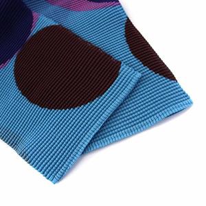 イッセイミヤケ 幾何学 チェック柄 プリーツカットソー ハイネック