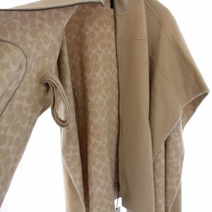 未使用品 コーチ COACH WOOL CAPE ジップウールコート ポンチョ ロング