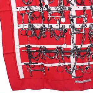 エルメス スカーフ 馬具とビット エルメス HERMES MORS&FILETS 馬具とビット カレ90 スカーフ 赤
