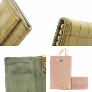 ミュウミュウ miumiu キーケース 6連 三つ折り ロゴ クロコ型押し