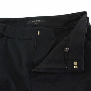グッチ GUCCI タイトスカート ひざ丈 刺繍 総柄 42 M 黒 ブラック
