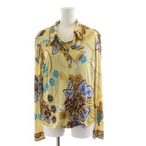 レオナール LEONARD アンサンブル ニット ジャケット 花柄 L 黄 