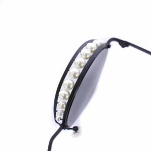 CHANEL パール装飾 ラウンドサングラス シャネル CHANEL パール ラウンド サングラス 黒 ブラック