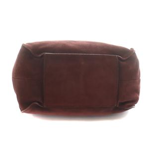 フルラ FURLA ハンドバッグ スエード×レザー ボルドー バッグ 中古フルラ スエード 型押しレザー ハンドバッグ