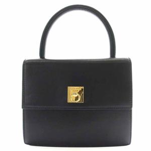セリーヌ CELINE ハンドバッグ レザー リング金具 ヴィンテージ 黒 