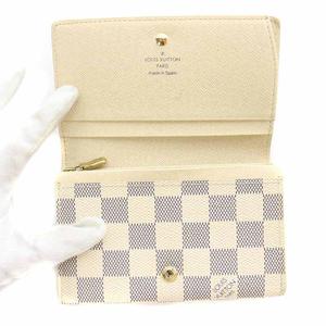 ルイヴィトン✨ ポルトフォイユ・トレゾール ダミエ アズール 白 折り財布 ダミエ・アズール 財布 ポルトフォイユ・インターナショナル